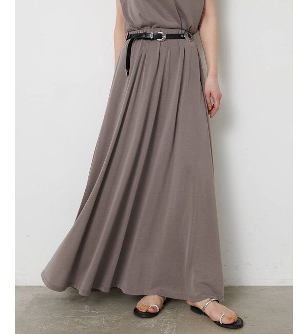  「フィブリル天竺ギャザースカート」|スカート|グレージュ