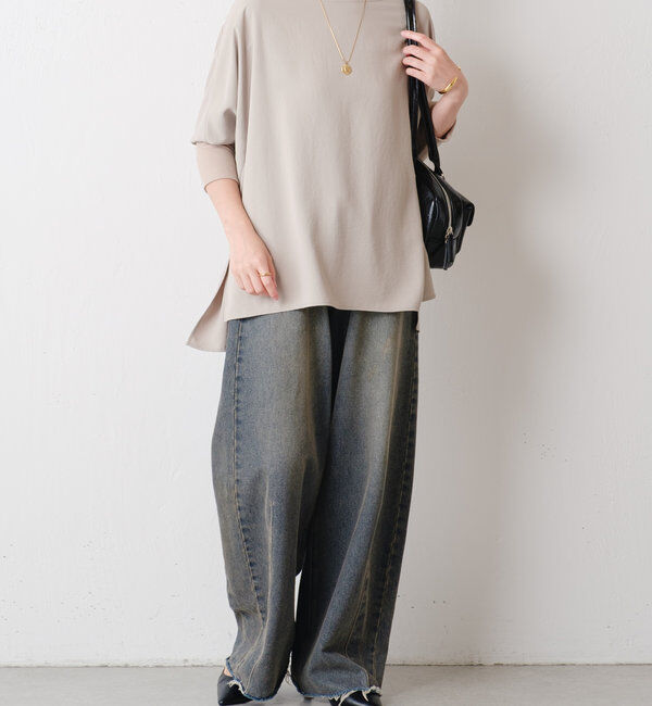  「《高機能/オールシーズン着られる》ジャージ袖リブブラウス」|シャツ・ブラウス|