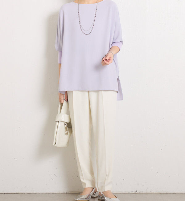  「《高機能/オールシーズン着られる》ジャージ袖リブブラウス」|シャツ・ブラウス|