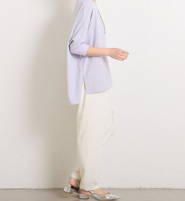  「《高機能/オールシーズン着られる》ジャージ袖リブブラウス」|シャツ・ブラウス|