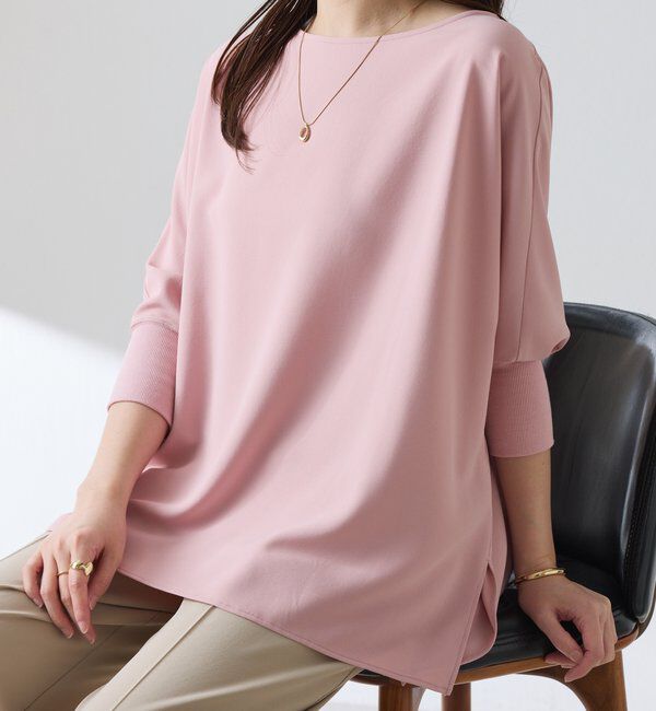  「《高機能/オールシーズン着られる》ジャージ袖リブブラウス」|シャツ・ブラウス|