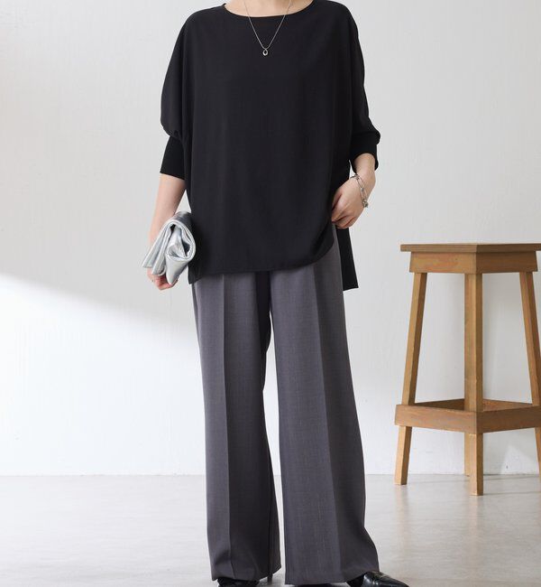  「《高機能/オールシーズン着られる》ジャージ袖リブブラウス」|シャツ・ブラウス|