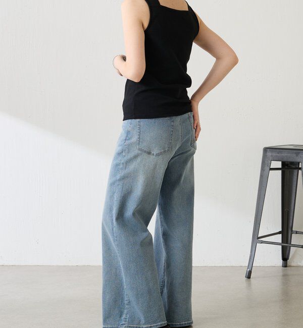  「 シアー切り替えスクエアタンクトップ」|Tシャツ・カットソー|