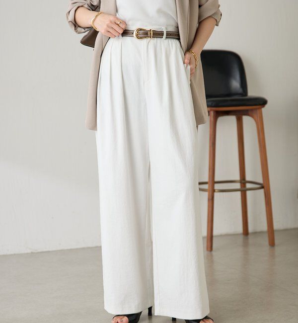  「シェルタリング3タックパンツ」|チノ|ホワイト