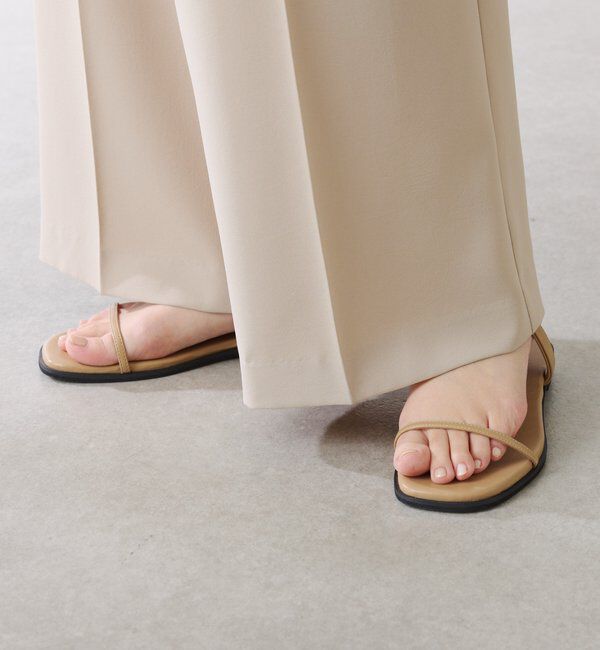  「【PAPILLONNER/パピヨネ】フラットスクエアサンダル」|その他|