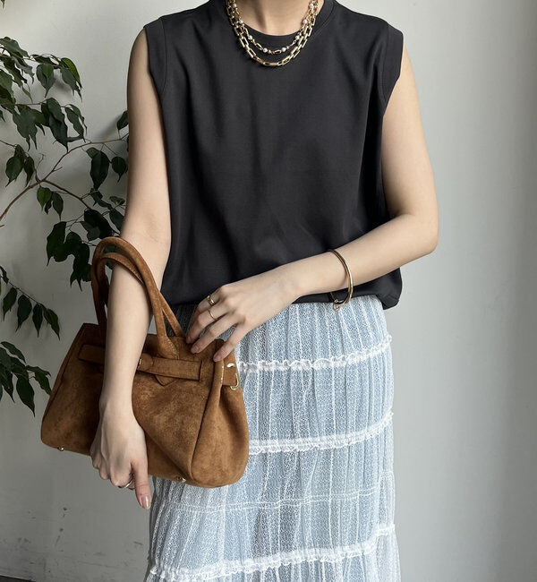  「裾切替タンクプルオーバー」|Tシャツ・カットソー|チャコールグレー