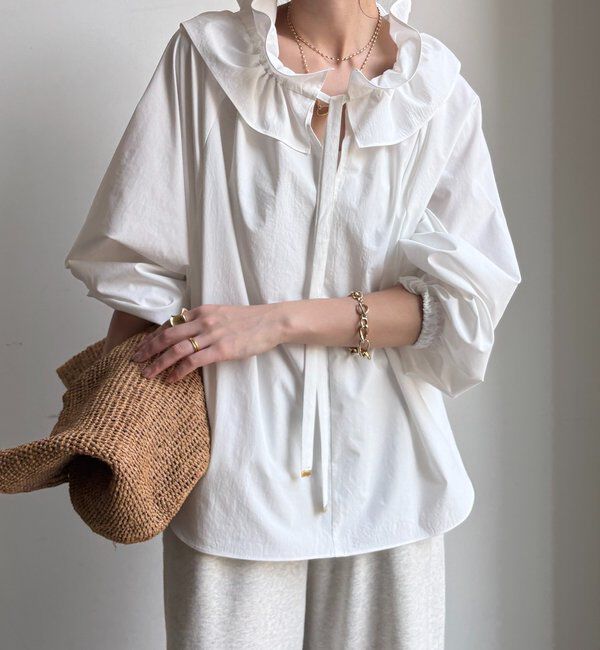  「ダブルフリルカラーブラウス」|シャツ・ブラウス|