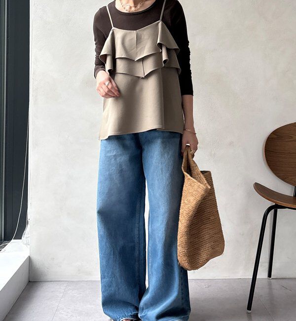  「【セットアップ可能】ドライタッチフリルキャミ」|シャツ・ブラウス|