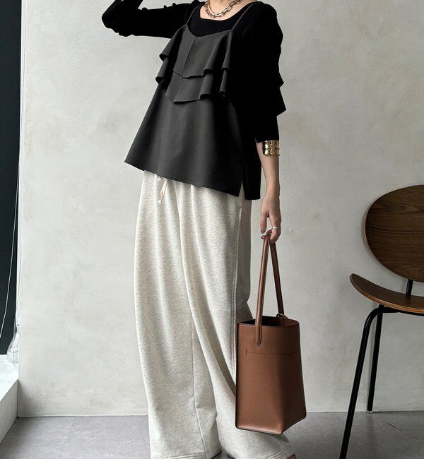  「【セットアップ可能】ドライタッチフリルキャミ」|シャツ・ブラウス|