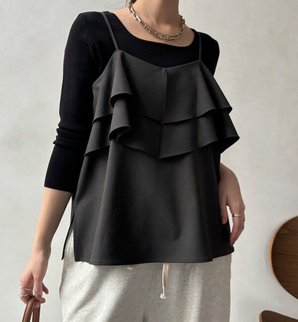  「【セットアップ可能】ドライタッチフリルキャミ」|シャツ・ブラウス|