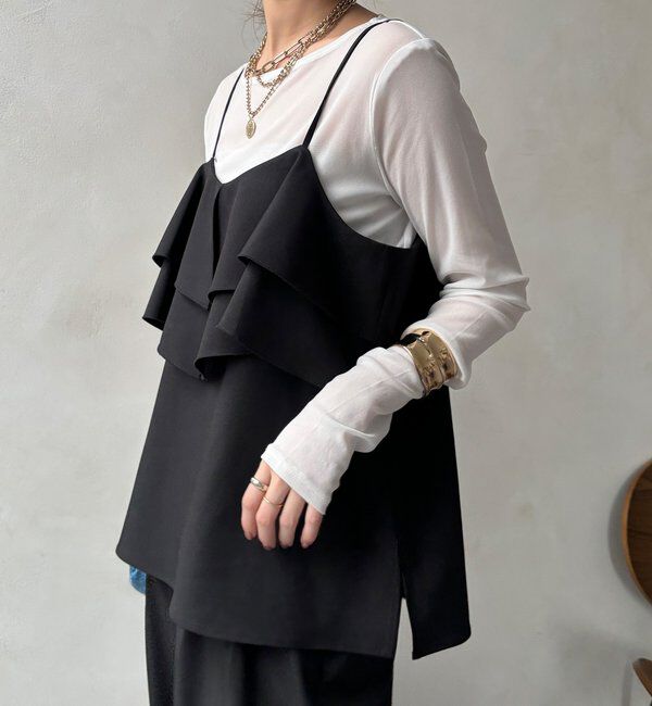  「【セットアップ可能】ドライタッチフリルキャミ」|シャツ・ブラウス|