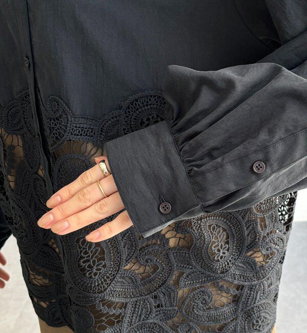  「ケミカルレース切替シャツ」|シャツ・ブラウス|