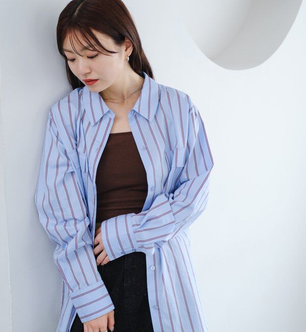  「【セットアップ対応】ストライプシャツ」|シャツ・ブラウス|
