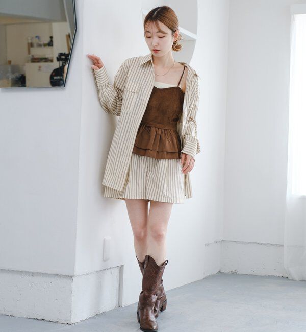  「【セットアップ対応】ストライプシャツ」|シャツ・ブラウス|