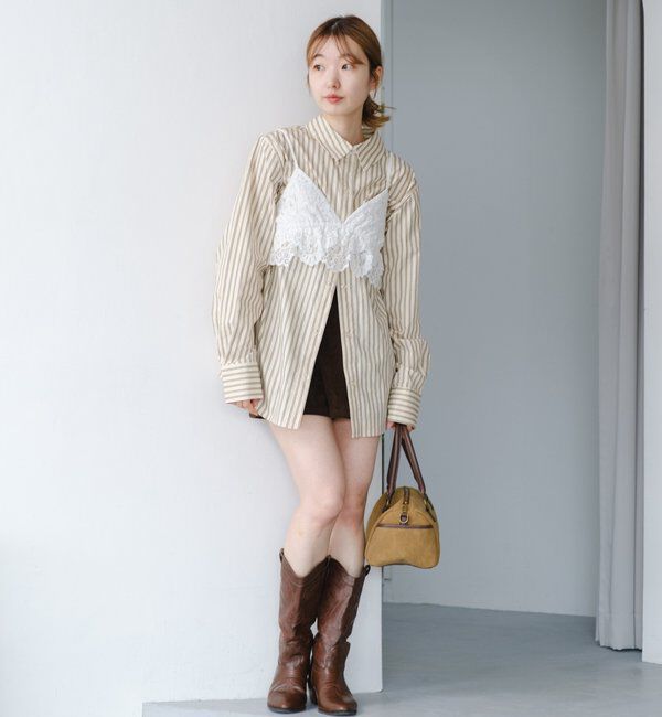  「【セットアップ対応】ストライプシャツ」|シャツ・ブラウス|