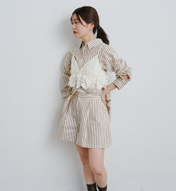  「【セットアップ対応】ストライプシャツ」|シャツ・ブラウス|