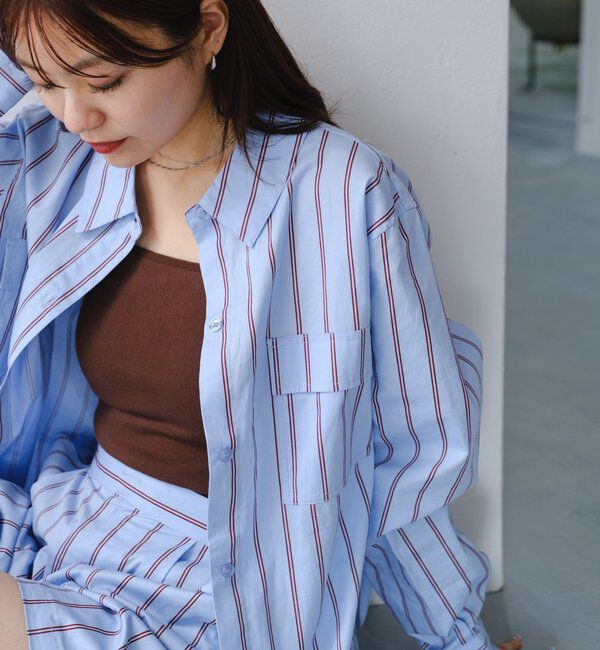  「【セットアップ対応】ストライプシャツ」|シャツ・ブラウス|