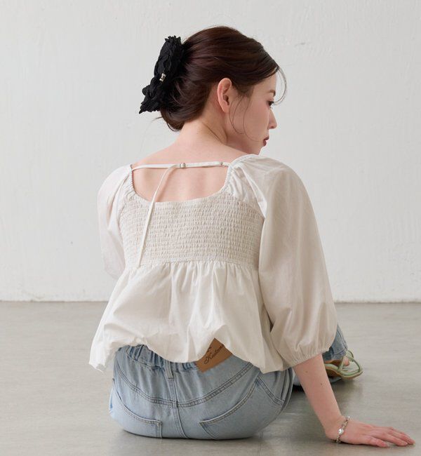  「【花柄&無地】フラワーバルーンブラウス」|シャツ・ブラウス|