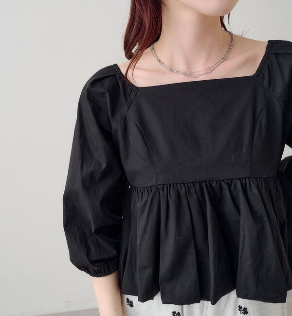  「【花柄&無地】フラワーバルーンブラウス」|シャツ・ブラウス|