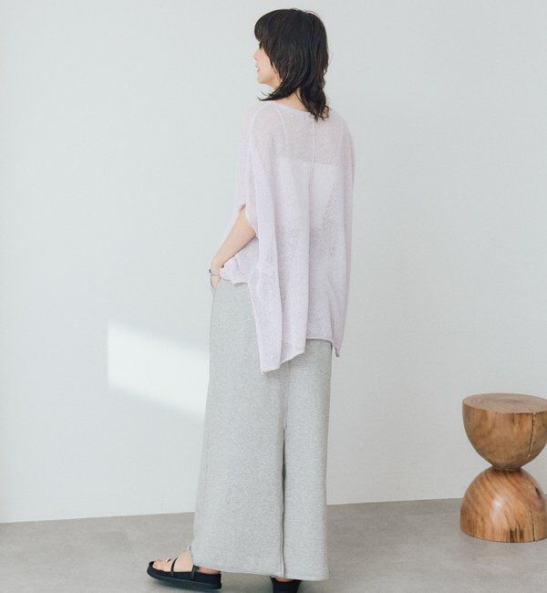  「【通気性/吸水速乾性/軽量/防シワ性】ペーパーポンチョニット」|ニット・セーター|