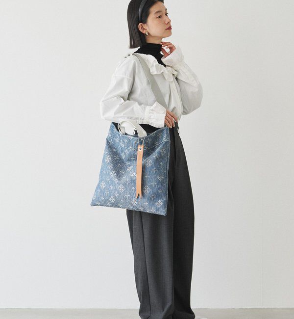 「デニムジャガード2WAYビッグトートバッグ」|トートバッグ|