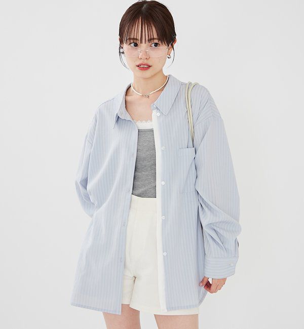  「[森川企画]レイヤードストライプドロストシャツ」|シャツ・ブラウス|