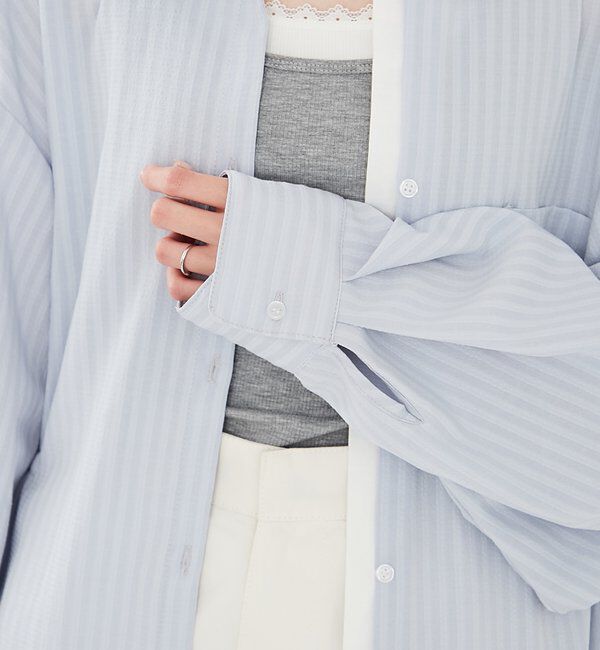  「[森川企画]レイヤードストライプドロストシャツ」|シャツ・ブラウス|