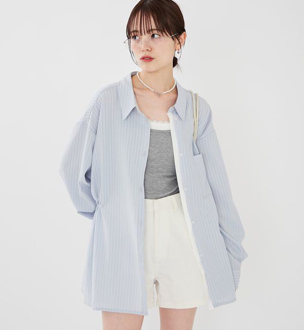  「[森川企画]レイヤードストライプドロストシャツ」|シャツ・ブラウス|