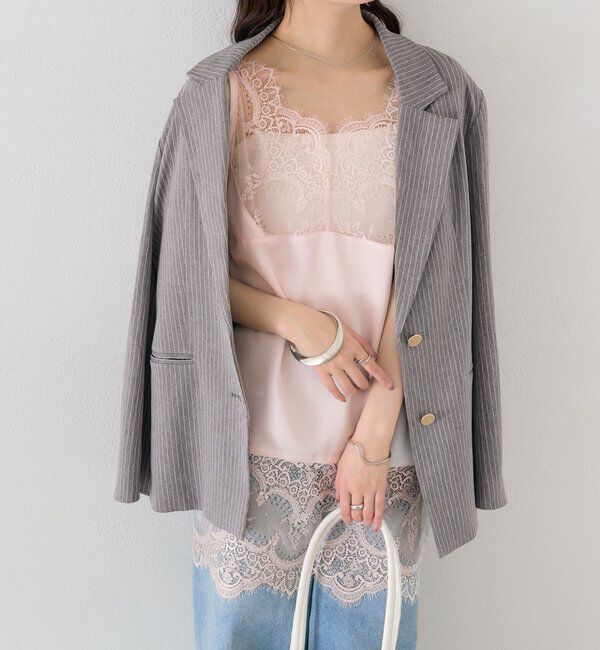  「レースサテンキャミソール」|シャツ・ブラウス|