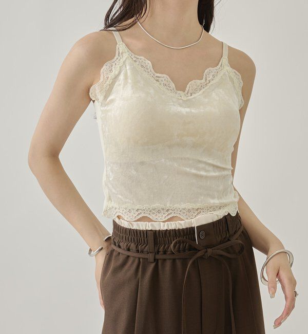 「パット付きベロアキャミソール」|キャミソール|