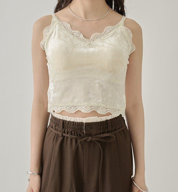  「パット付きベロアキャミソール」|キャミソール|