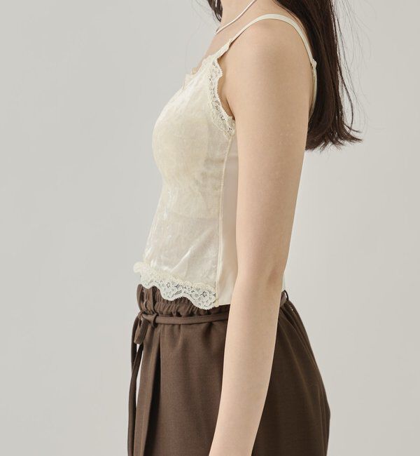  「パット付きベロアキャミソール」|キャミソール|