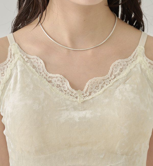  「パット付きベロアキャミソール」|キャミソール|