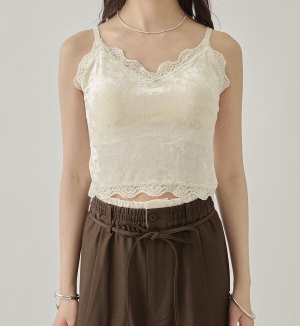  「パット付きベロアキャミソール」|キャミソール|