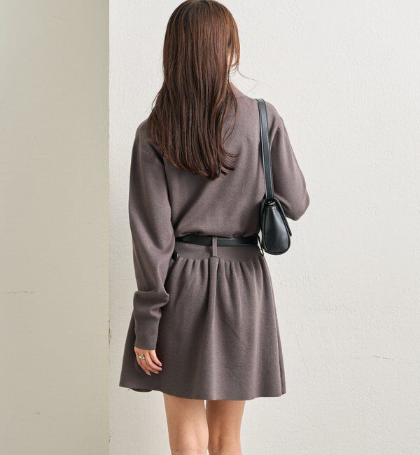  「ベルト付きポロニットワンピース」|ワンピース|