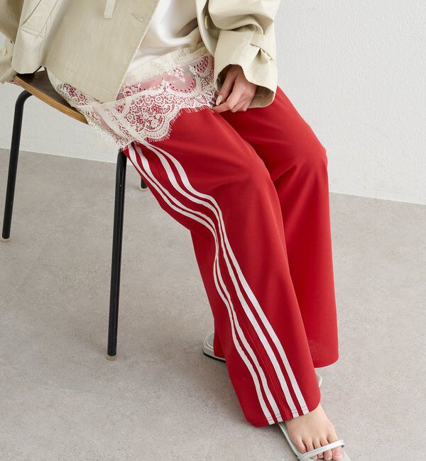  「ロゴ刺繍イージーパンツ」|チノ|