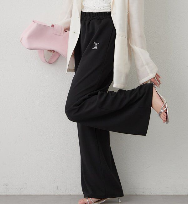  「ロゴ刺繍イージーパンツ」|チノ|