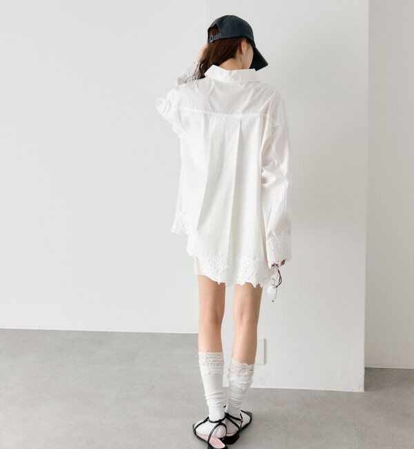  「裾レーススキッパーシャツ」|シャツ・ブラウス|