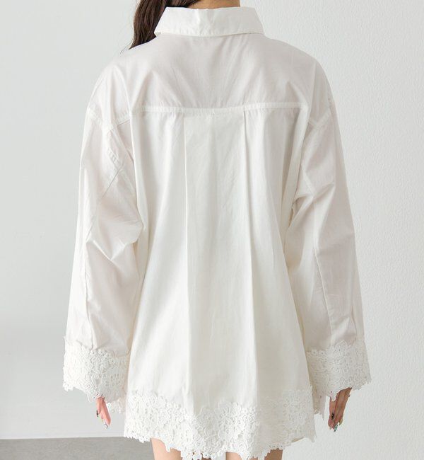  「裾レーススキッパーシャツ」|シャツ・ブラウス|