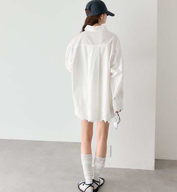  「裾レーススキッパーシャツ」|シャツ・ブラウス|