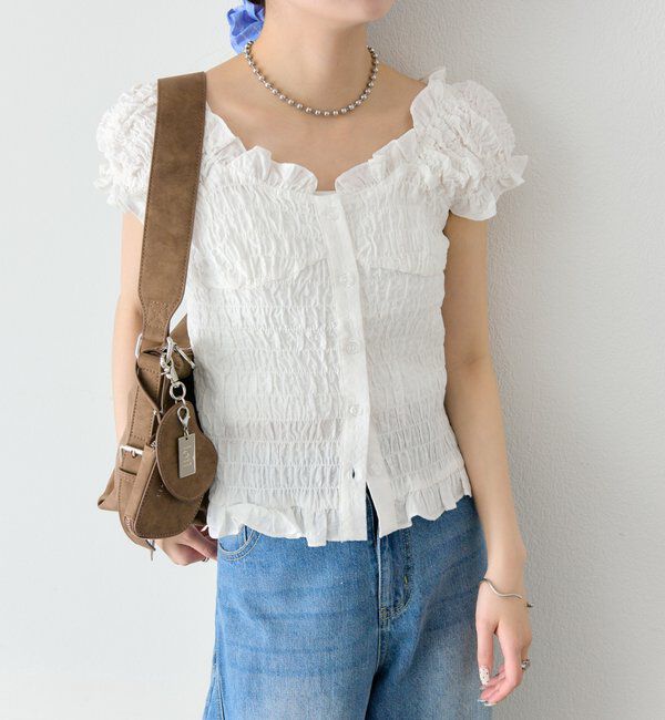  「シャーリングフレンチブラウス」|シャツ・ブラウス|