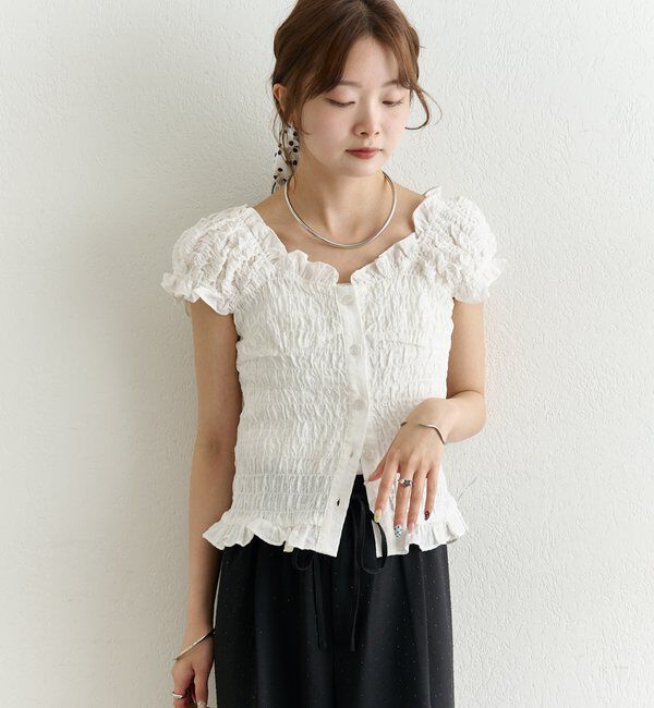  「シャーリングフレンチブラウス」|シャツ・ブラウス|