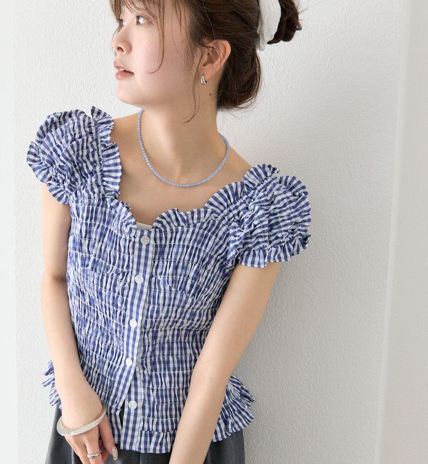  「シャーリングフレンチブラウス」|シャツ・ブラウス|