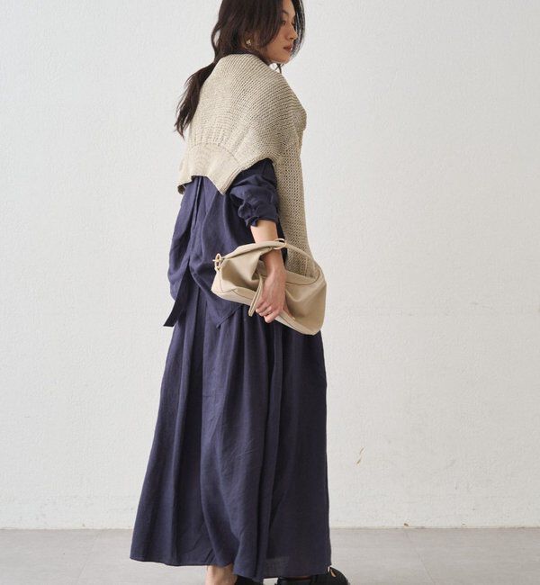  「リネンタックギャザースカート」|スカート|