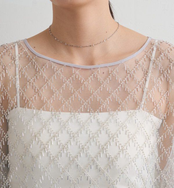  「ビーズシアーハーフスリーブブラウス」|シャツ・ブラウス|