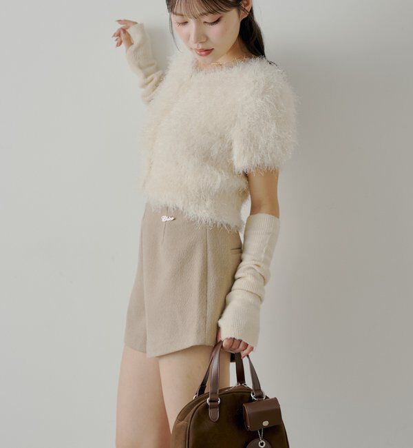  「【2サイズ展開あり】ブローチ付きコンパクトショートパンツ」|チノ|