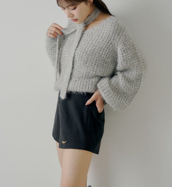  「【2サイズ展開あり】ブローチ付きコンパクトショートパンツ」|チノ|