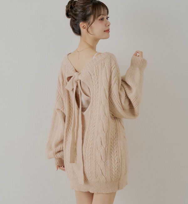  「バックオープンケーブルルーズワンピース」|ワンピース|