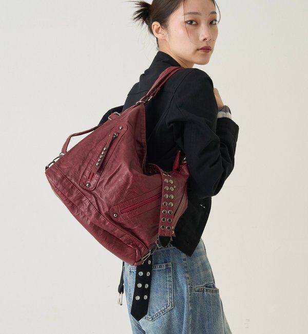  「【新色追加】2WAYドットスタッズリンプバッグ」|ショルダー・メッセンジャー|