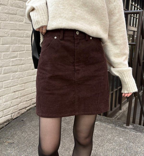  「【新色/レイヤード対応】コーデュロイ台形スカート」|スカート|